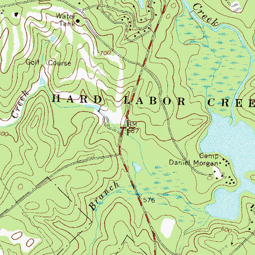 Topographic Map of McHughs Mill (historical), GA