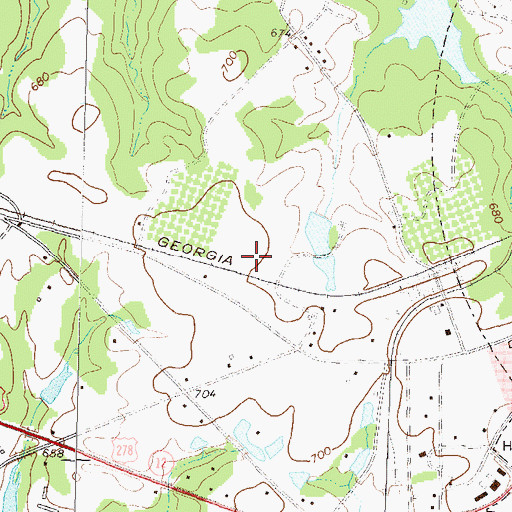 Topographic Map of Morgan County, GA