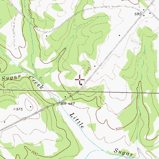 Topographic Map of Morgan County Church of Christ, GA