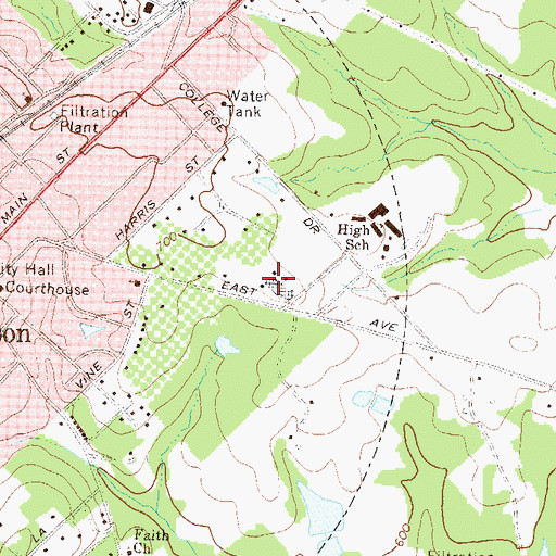 Topographic Map of Morgan County Primary School, GA