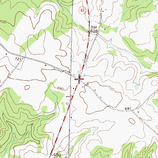 Topographic Map of Nolans Store, GA