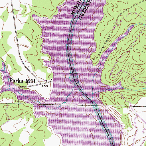 Topographic Map of Parks Ferry (historical), GA