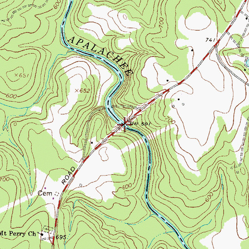 Topographic Map of Price Mill Bridge, GA