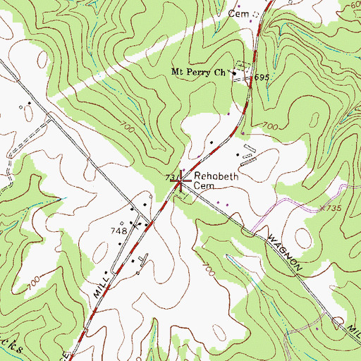 Topographic Map of Rehoboth (historical), GA