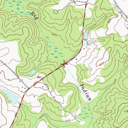 Topographic Map of Robert Hillsman Bridge, GA