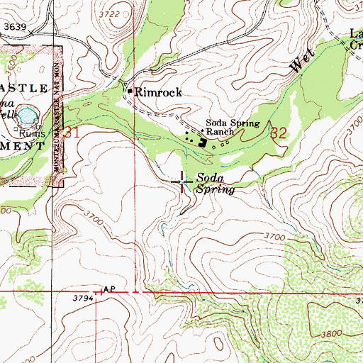 Topographic Map of Soda Spring, AZ