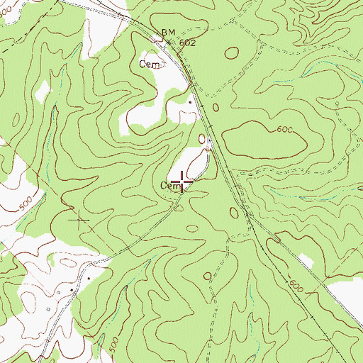Topographic Map of Saint Paul Church (historical), GA