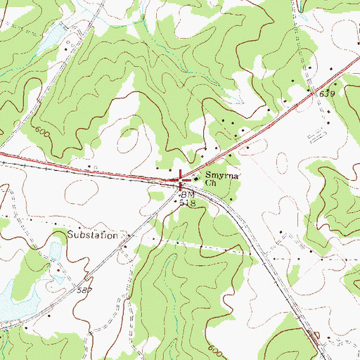Topographic Map of Smyrna, GA
