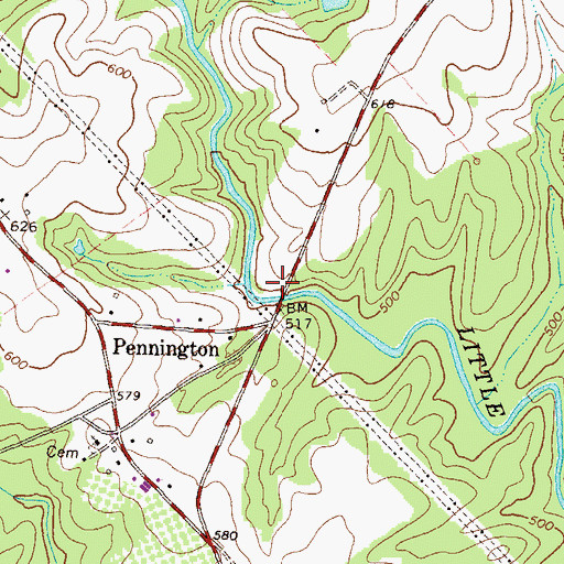 Topographic Map of Spears Mill (historical), GA
