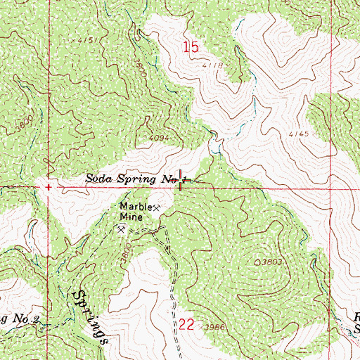 Topographic Map of Soda Spring Number One, AZ