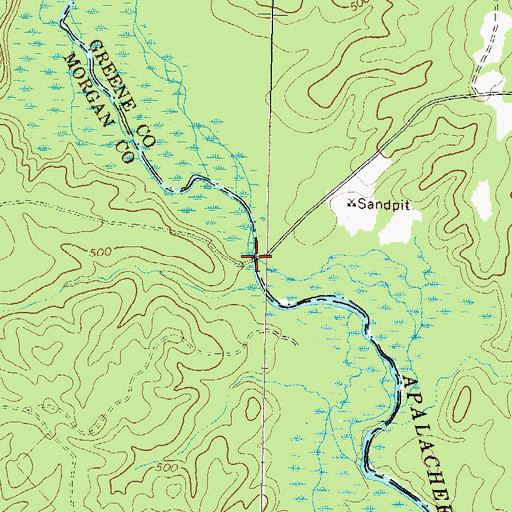 Topographic Map of Trimble Bridge, GA