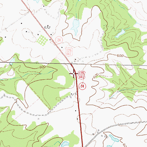 Topographic Map of Trinity Church, GA