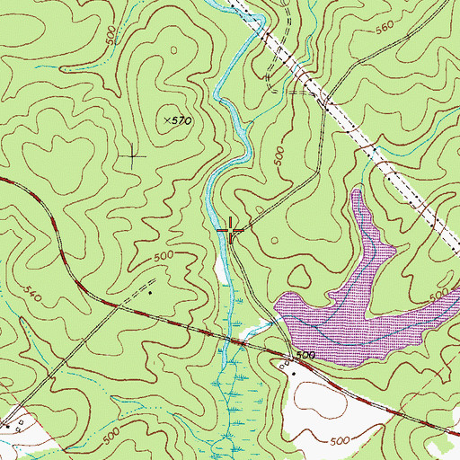 Topographic Map of Waltons Mill, GA