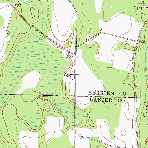 Topographic Map of Avera Cemetery, GA