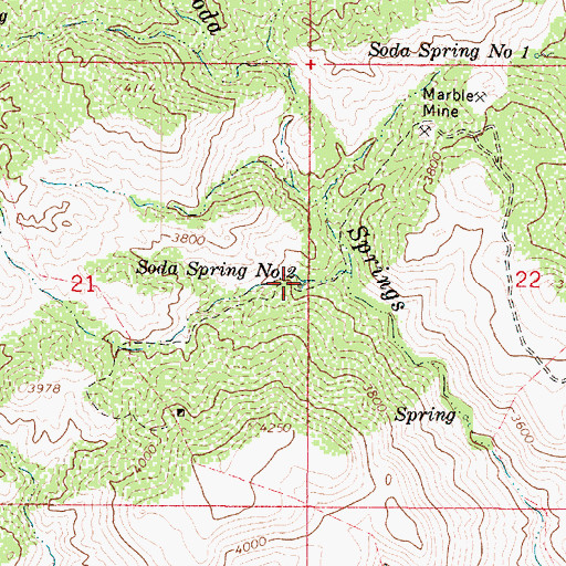 Topographic Map of Soda Spring Number Two, AZ