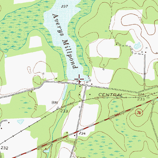 Topographic Map of Avera Mill (historical), GA