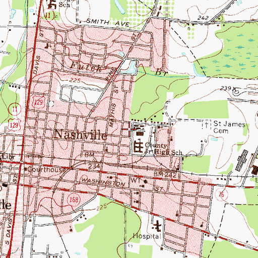 Topographic Map of Beetree Recreation Area, GA