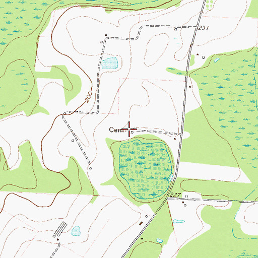 Topographic Map of Bennett Cemetery, GA