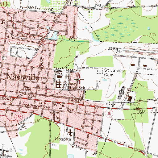 Topographic Map of Bristol Temple, GA