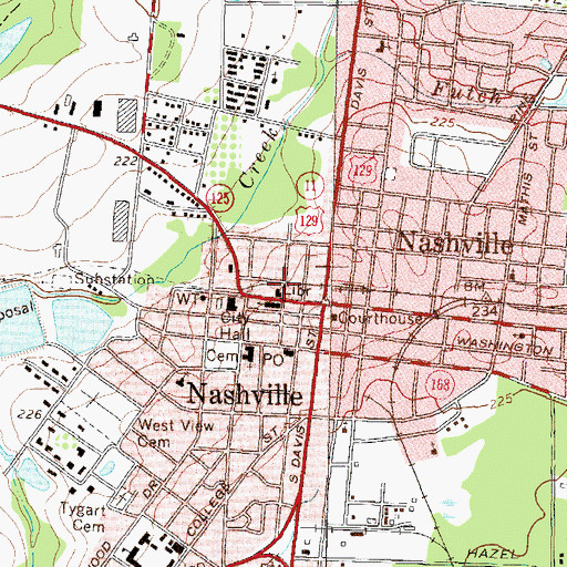 Topographic Map of Carrie Dorsey Perry Memorial Library, GA
