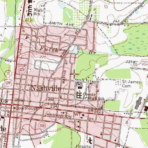 Topographic Map of Church of God, GA