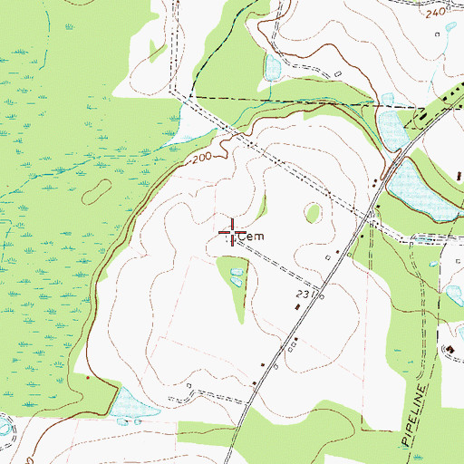Topographic Map of Connell Cemetery, GA
