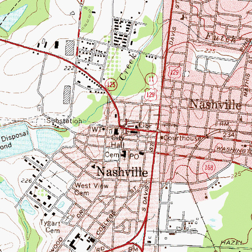Topographic Map of Dogwood Street Recreation Area, GA
