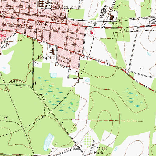 Topographic Map of Eastview Cemetery, GA