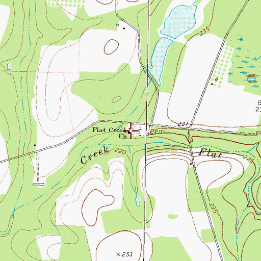 Topographic Map of Emmaus Primitive Baptist Church (historical), GA