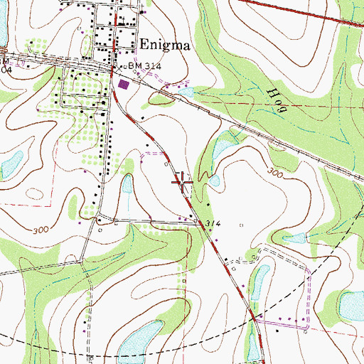 Topographic Map of Inigma Cemetery, GA