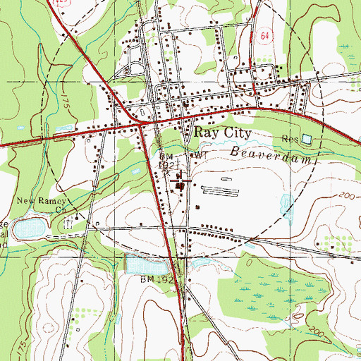 Topographic Map of First Baptist Church of Ray City, GA