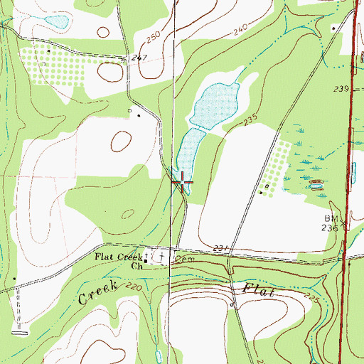 Topographic Map of Flat Creek Mills (historical), GA