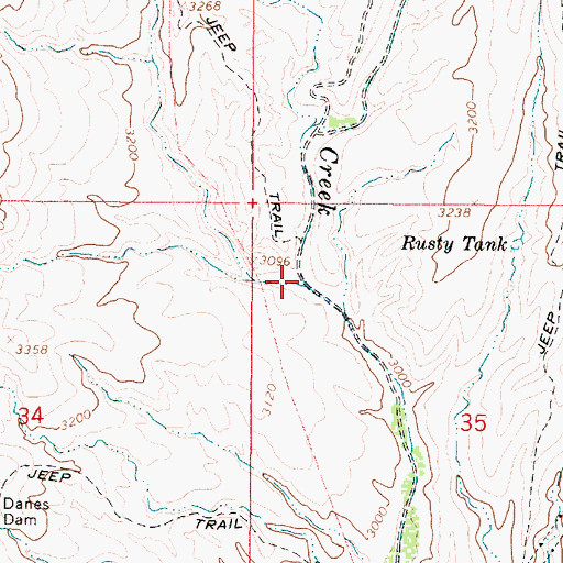 Topographic Map of Soda Springs Creek, AZ