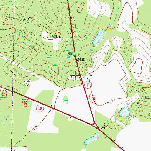 Topographic Map of Fletcher Cemetery, GA