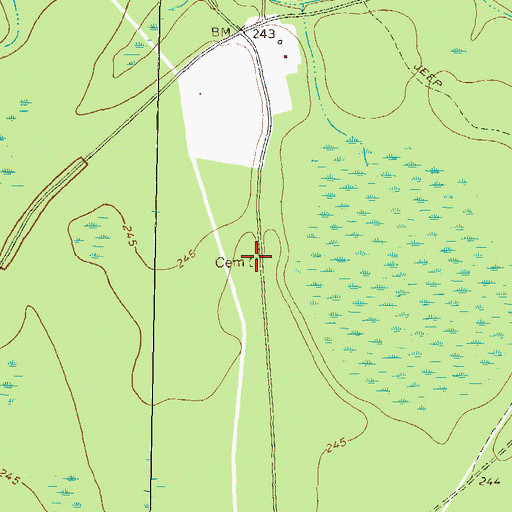 Topographic Map of Gaskins Cemetery, GA