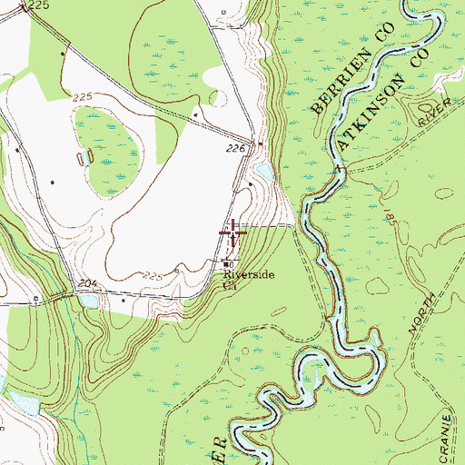 Topographic Map of Gaskins Graveyard, GA