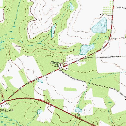 Topographic Map of Golpher Hill Cemetery, GA