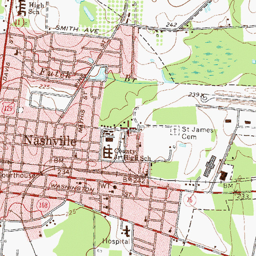 Topographic Map of Grahams Chapel, GA