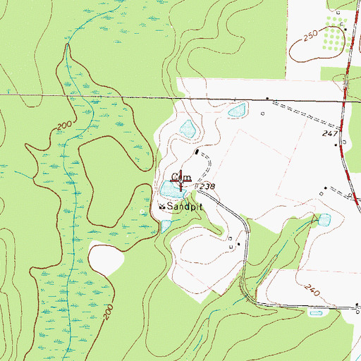Topographic Map of Griner Cemetery, GA