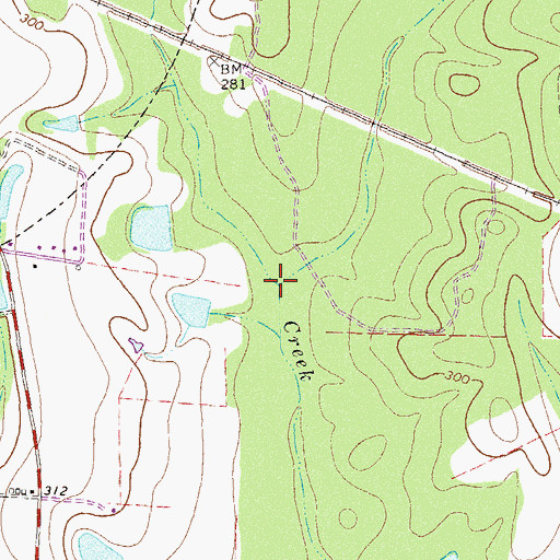 Topographic Map of Gum Creek, GA