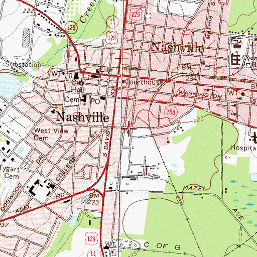 Topographic Map of Mathis Chapel Holiness Baptist Church, GA