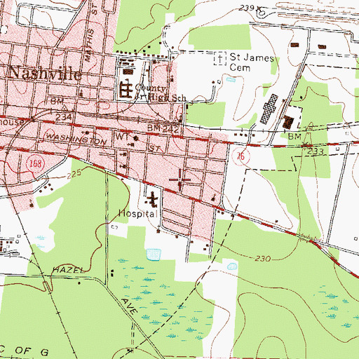 Topographic Map of Nashville Holiness Deliverance Church, GA