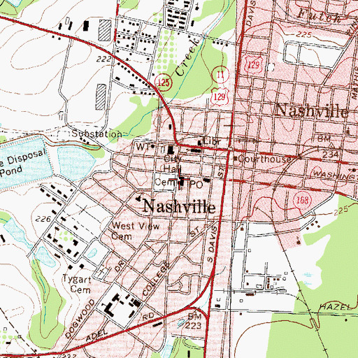 Topographic Map of Nashville United Methodist Church, GA