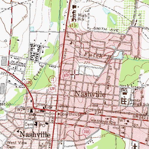 Topographic Map of Old Griner Cemetery, GA