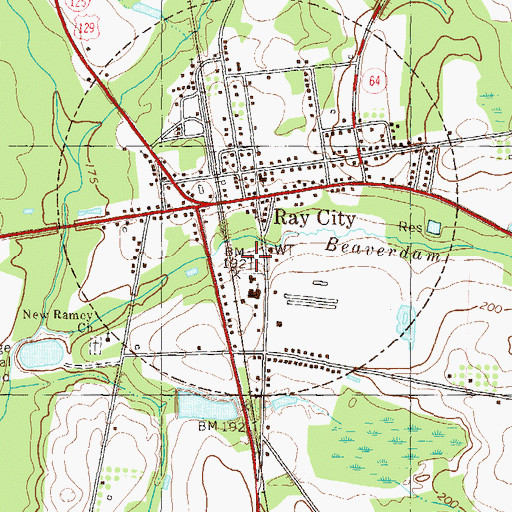 Topographic Map of Ray City Cemetery, GA