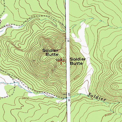 Topographic Map of Soldier Butte, AZ