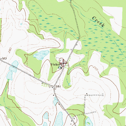 Topographic Map of Vickers School (historical), GA