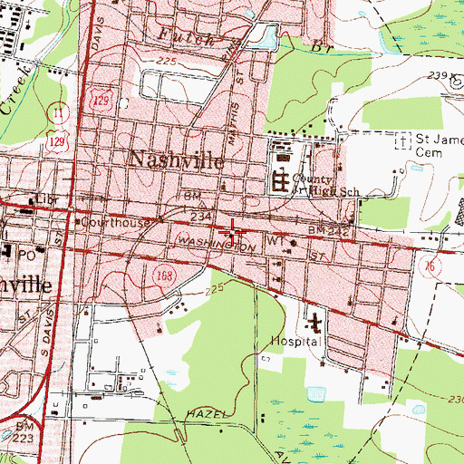 Topographic Map of Zion Wall Freewall Baptist Church, GA