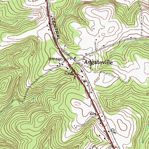 Topographic Map of Adgateville Baptist Church, GA
