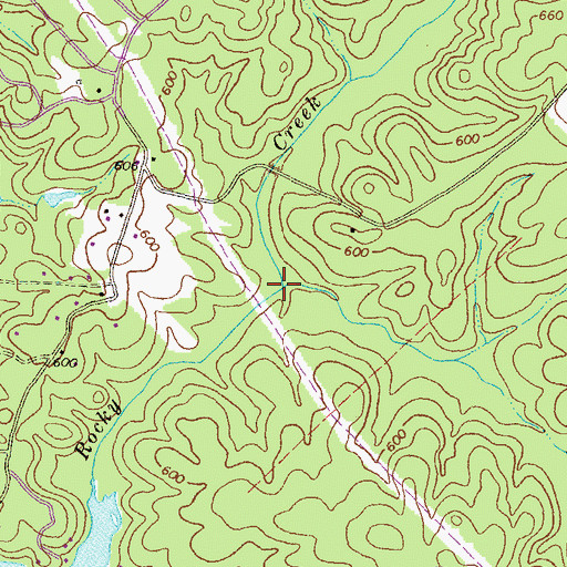 Topographic Map of Barnes Branch, GA